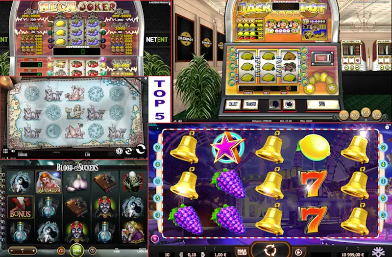 Top payout slots Mega Joker, Jackpot 6000, Jokerizer (Yggdrasil), 1429 Uncharted Seas and Blood Suckers Banner